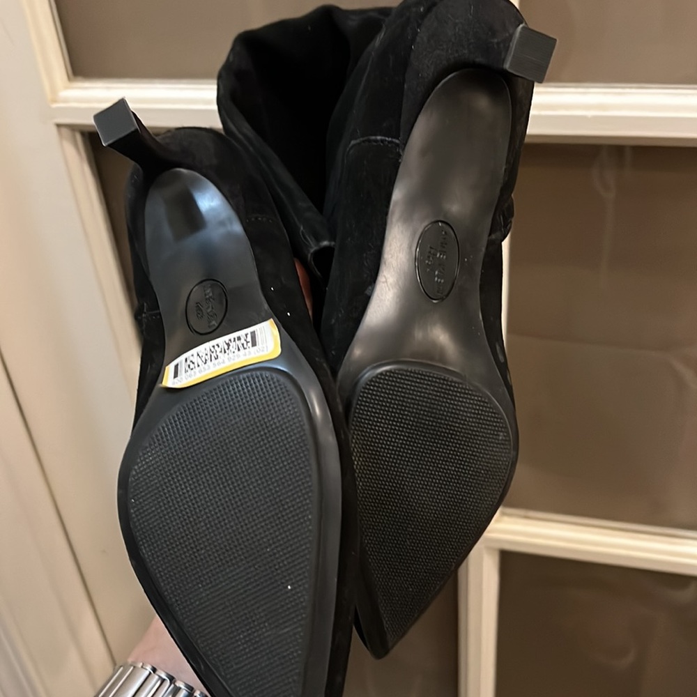 Brand new NWT Leather suede black knee high boots